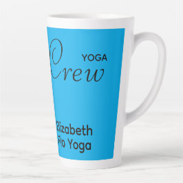 Op maat bedrukte Yoga Crew Azure Blauwe Latte Mok