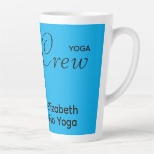 Op maat bedrukte Yoga Crew Azure Blauwe Latte Mok