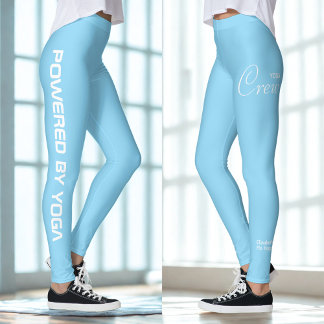 Op maat bedrukte yoga crew babyblauw leggings