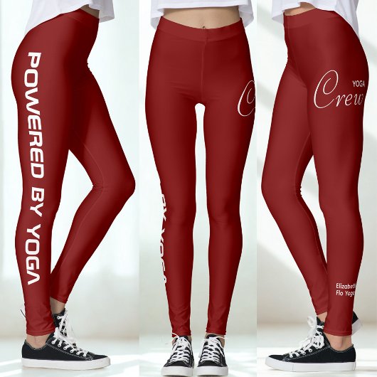 Op maat bedrukte yoga crew deep rood leggings