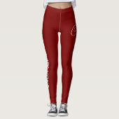 Op maat bedrukte yoga crew deep rood leggings (Voorkant)