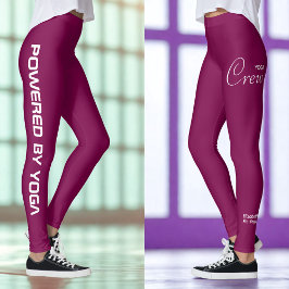 Op maat bedrukte yoga crew donker wijn leggings