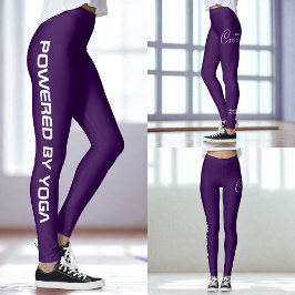 Op maat bedrukte yoga crew donkerpaars leggings