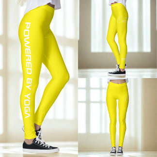 Op maat bedrukte yoga crew felgeel leggings