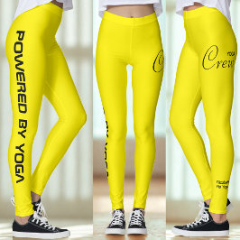 Op maat bedrukte yoga crew felgeel leggings