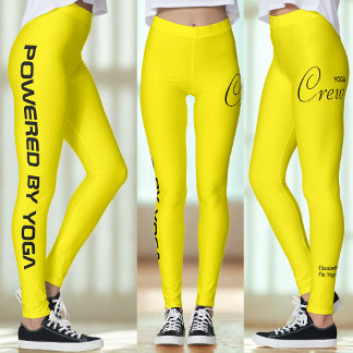 Op maat bedrukte yoga crew felgeel leggings