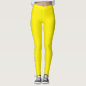 Op maat bedrukte yoga crew felgeel leggings (Voorkant)