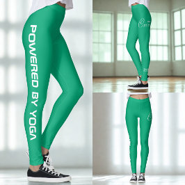 Op maat bedrukte yoga crew groenblauw leggings