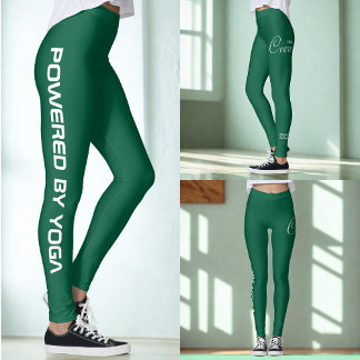 Op maat bedrukte yoga crew huntergroen leggings