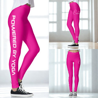 Op maat bedrukte yoga crew levendig roze leggings