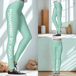 Op maat bedrukte yoga crew licht teal leggings