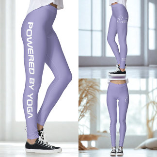 Op maat bedrukte yoga crew lichtpaarse lavendel leggings