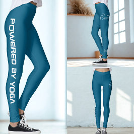 Op maat bedrukte yoga crew oceanblauw leggings