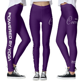 Op maat bedrukte yoga crew paars leggings