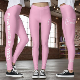 Op maat bedrukte yoga crew soft lichtroze leggings
