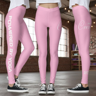 Op maat bedrukte yoga crew soft lichtroze leggings