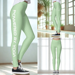 Op maat bedrukte yoga crew vale groen leggings