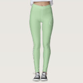 Op maat bedrukte yoga crew vale groen leggings (Voorkant)