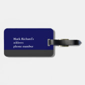 Op maat blauw bagagelabel (Achterkant horizontaal)