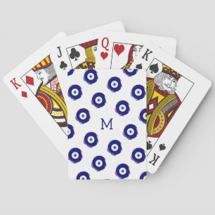 Op maat blauw boze oog geluk en bescherming symboo pokerkaarten