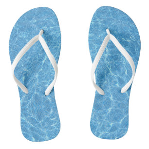 Op maat blauw water aqua wit slanke bandjes volwas teenslippers