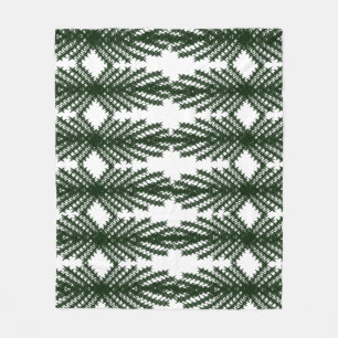 Op maat bosgroene grenen boom abstract patroon fleece deken