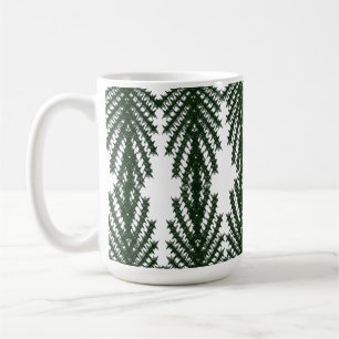 Op maat bosgroene grenen boom abstract patroon koffiemok