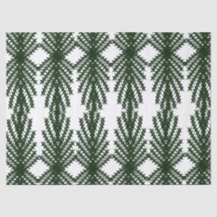 Op maat bosgroene grenen boom abstract patroon tissuepapier