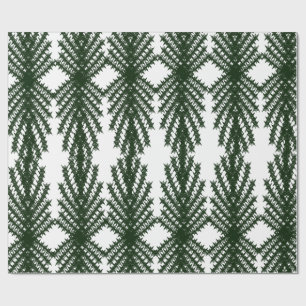 Op maat Bosgroene grenenboom Abstract patroon Cadeaupapier