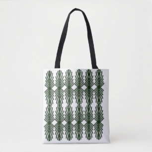 Op maat Bosgroene Groveboom Abstract Patroon Tote Bag