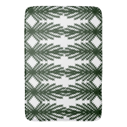 Op maat bosgroene pijnboom abstract patroon badmat (Voorkant Verticaal)