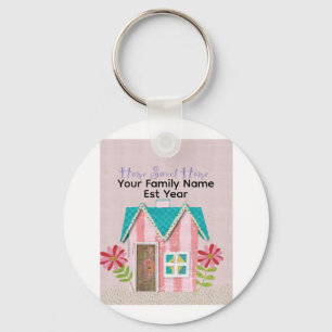 Op Maat De Handtekening Whimsy (Roze & Turkoois) S Sleutelhanger