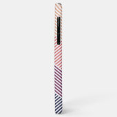 Op maat donkerblauw magenta rood oranje streeppatr Case-Mate iPhone case (Achterkant/links)