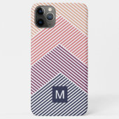 Op maat donkerblauw magenta rood oranje streeppatr Case-Mate iPhone case (Achterkant)