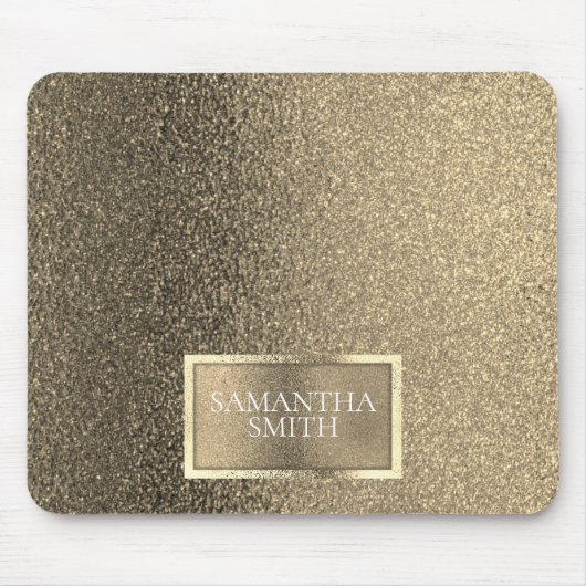 Op maat elegante metalen gouden glitters muismat (Voorkant)