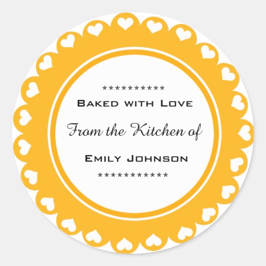 Op maat gebakken met liefde Stickers geschenk Labe (Voorkant)