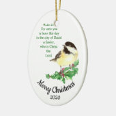 Op maat gedateerd kerstvers Lukas 2:11 Keramisch Ornament (Links)