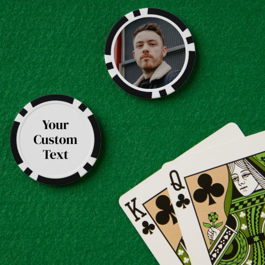 Op maat gedrukt foto tekst afbeelding afbeelding poker chips (Pokertafel (Dubbel))