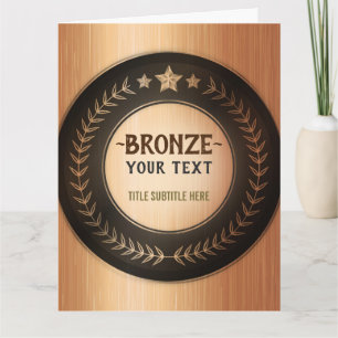 OP MAAT GEDRUKTE DIY-MEDAILLE Brons VOEG UW LOGO T Bedankkaart