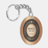 OP MAAT GEDRUKTE DIY-MEDAILLE Brons VOEG UW LOGO T Sleutelhanger (Voorkant Links)