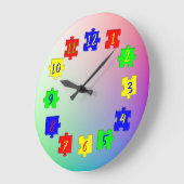 Op maat gekleurde puzzelstukken, genummerde kinder grote klok (Hoek)
