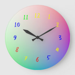 Op maat gekleurde puzzelstukken, nummers, foto's v grote klok