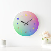 Op maat gekleurde puzzelstukken, nummers, foto's v grote klok (Huis)