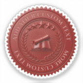 Op maat gemaakt 3D bewerkbaar rood wascertificaat Sticker (Voorkant)