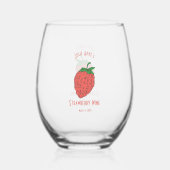 Op Maat Gemaakt Aardbei Logo Sjabloon Wijnglas Zonder Voet (Achterkant)