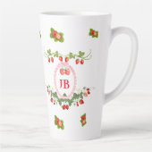 Op maat gemaakt aardbeienmonogram latte mok (Rechts)