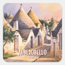 Op maat gemaakt Alberobello Trulli Huis Aquarel Re