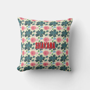 Op maat gemaakt aquarel bloempatroon cadeau kussen