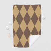 Op maat gemaakt Argyle – Bruin & Khaki Monogram Golfhanddoek (Insitu)