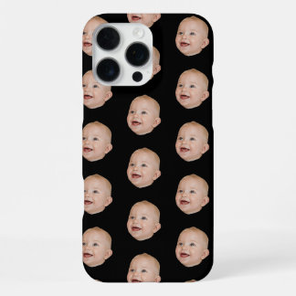 Op maat gemaakt babygezichtpatroon gepersonaliseer iPhone 16 pro max hoesje